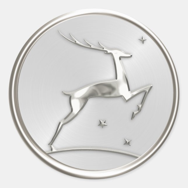 Silver Reindeer Envelope Seal (Front)