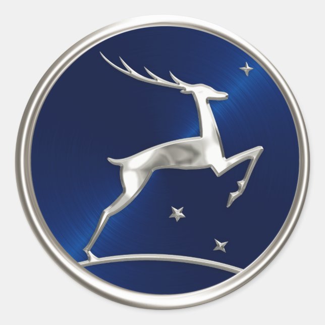 Silver Reindeer Envelope Seal (Front)