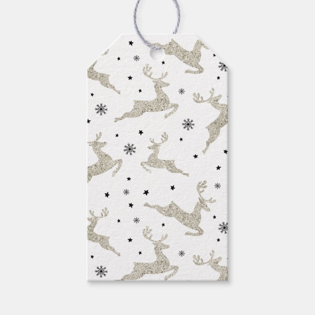 Silver Reindeers Gift Tags (Front)