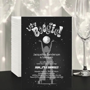 Silver Retro Boogie 60th Birthday Party Invitation