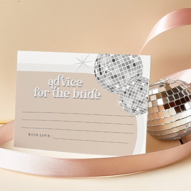 Silver Retro Disco Advice For The Bride Card (Creator Uploaded)