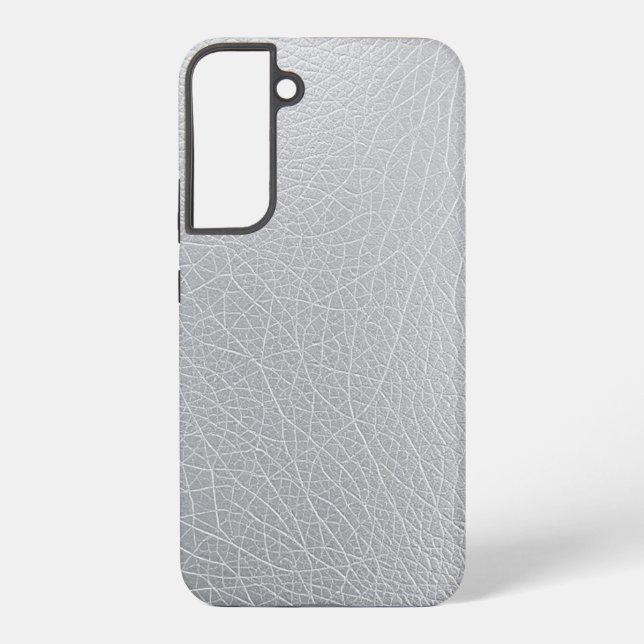 Silver Rexine Texture Digital Artwork Samsung Galaxy S22+ Case (Back)