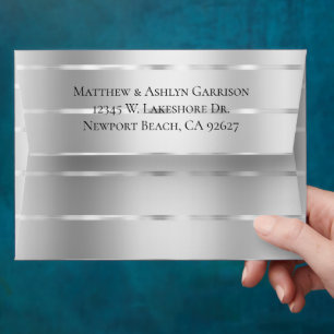 Silver Ribbon Bridal Shower or Wedding Envelope