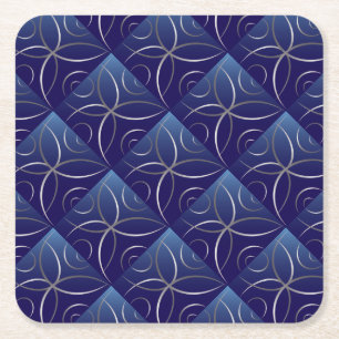 Silver roads square paper coaster