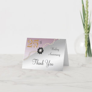 Silver Rose Gold 25th Anniversary Thank You