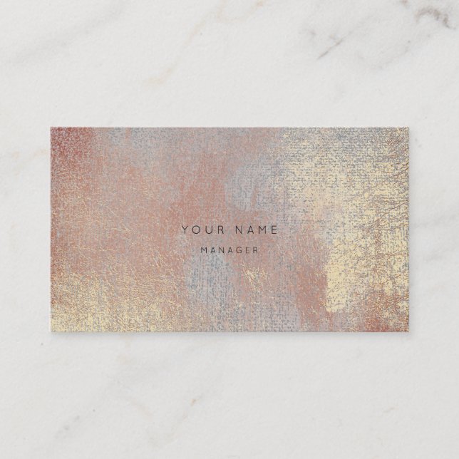 Silver Rose Gold Metalli Abstract Appointment Card (Front)