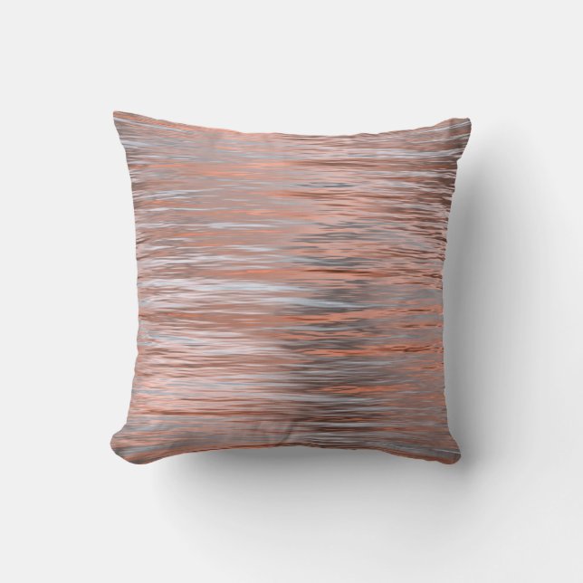 Silver rose gold metallic metal moden elegant cushion (Front)