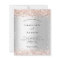 Silver rose gold wedding invitation