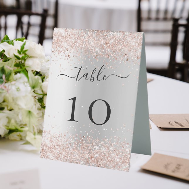 Silver rose gold wedding table number (Creator Uploaded)