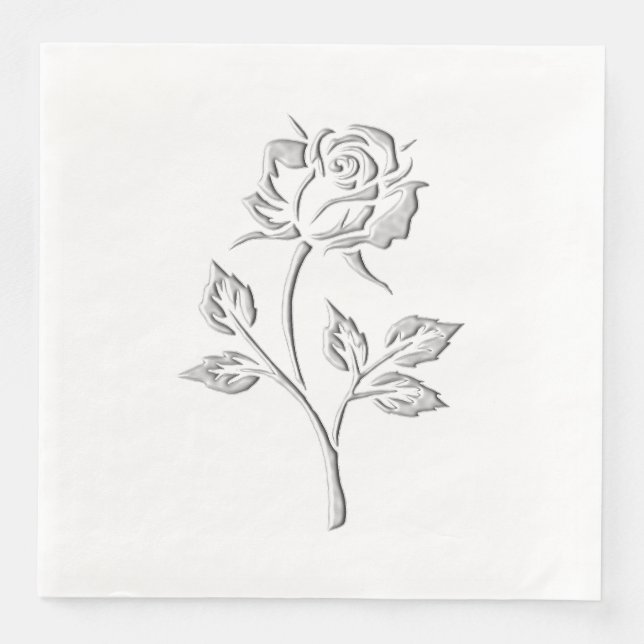Silver Rose Napkin (Front)