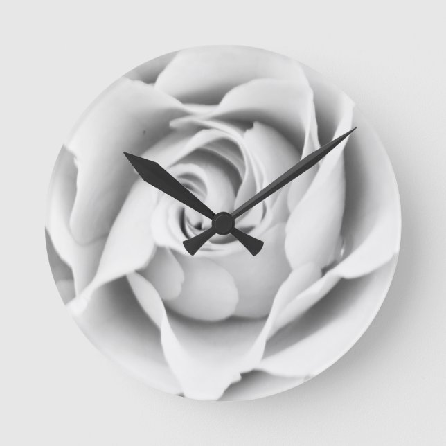 Silver rose wall clock (Front)