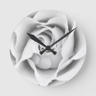 Silver rose wall clock