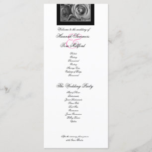 SILVER ROSES and PINK LACE Wedding Program