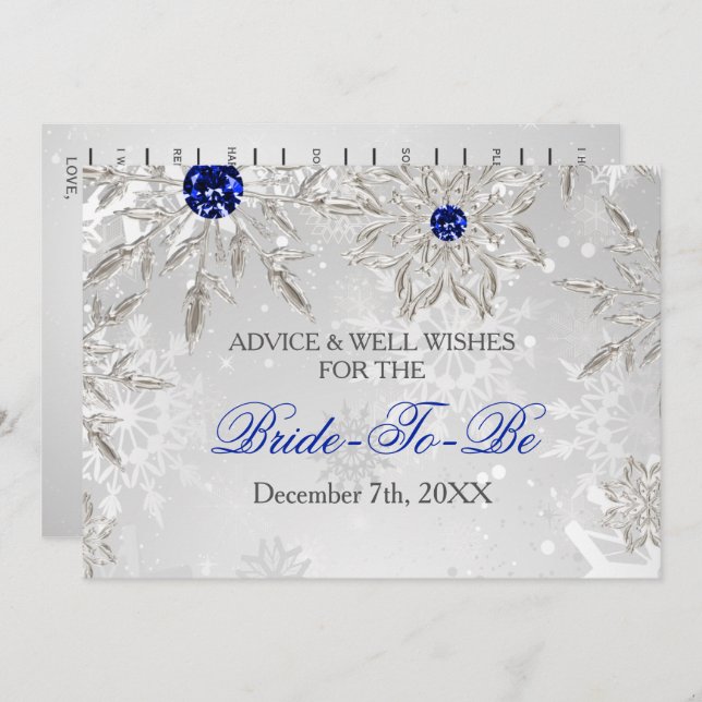 Silver Royal Blue Advice and Well Wishes Card (Front/Back)
