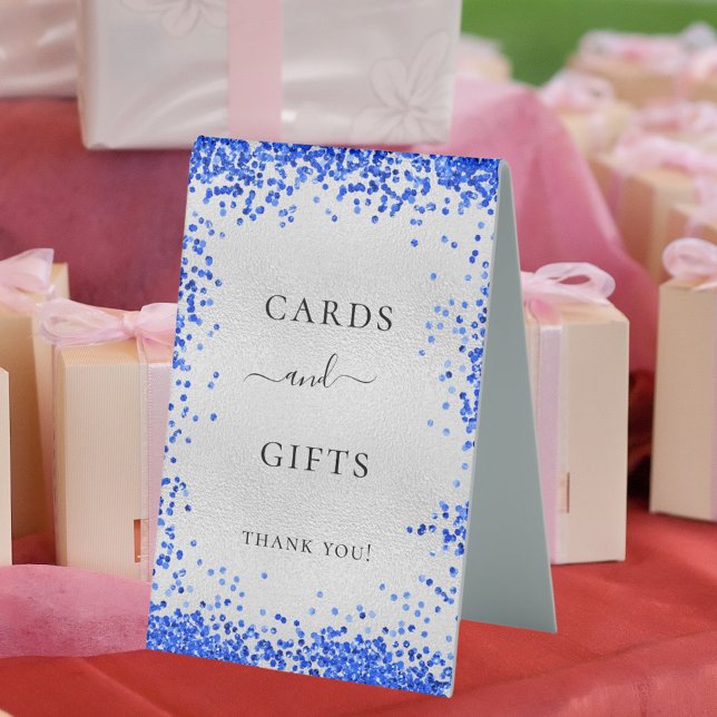 Silver royal blue wedding cards gifts (Creator Uploaded)