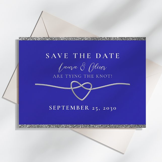 Silver Royal Blue Wedding Save The Date (Creator Uploaded)