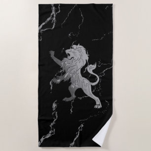 Silver Royal Lion Beach Towel