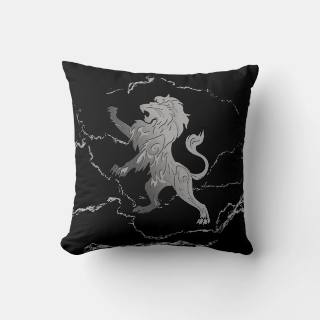 Silver Royal Lion Cushion (Front)