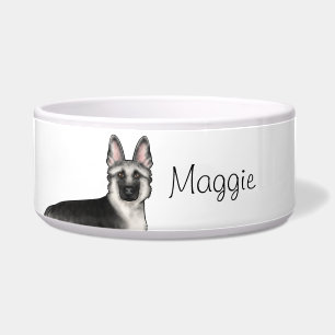 Silver Sable German Shepherd Dog Head Custom Name