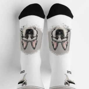 Silver Sable German Shepherd Dog With Custom Name Socks