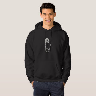 silver safety pins mens hoodie hooded sweatshirt