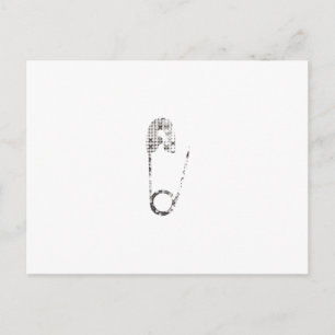 silver safety pins postcard