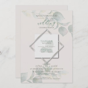 Silver Sage Eucalyptus Wedding Invitation