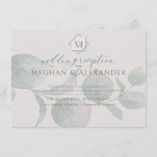 Silver Sage Eucalyptus Wedding Reception Insert