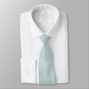 Silver Sage Floral Wedding Tie