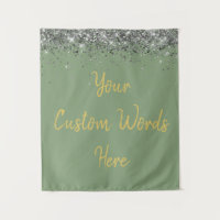 Silver Sage Green Birthday Party Photo Booth Prop 