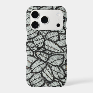 Silver Sage Jewelled Skeletal Leaf Lace