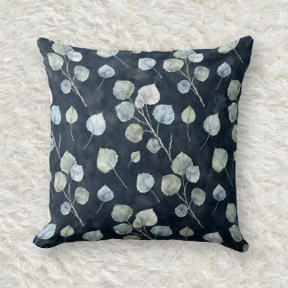 Silver Sage Quaking Aspen Watercolor Pattern Cushion