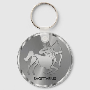 Silver Sagittarius the Archer - Zodiac Sign Key Ring