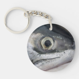 Silver Salmon Face Key Ring
