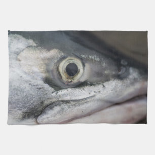 Silver Salmon Face Tea Towel