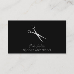 Silver Salon Hair Stylist Scissors Chic Any Colour Business Card