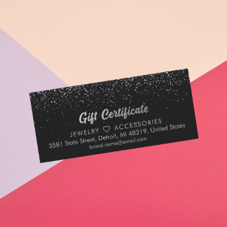 Silver Salon Store Business Gift Certificate