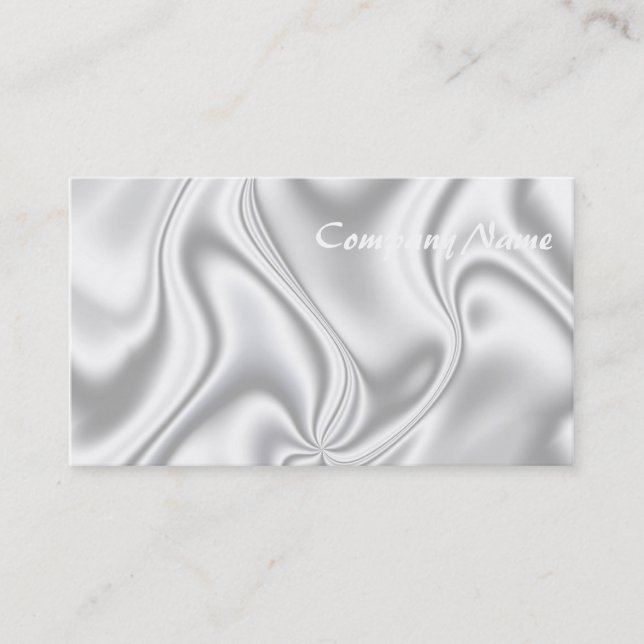 Silver Satin Business Card (Front)