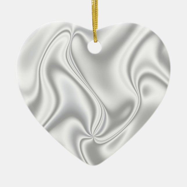 Silver Satin Ceramic Ornament (Front)
