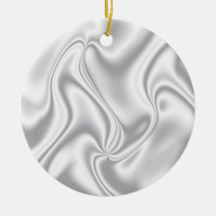 Silver Satin Ceramic Tree Decoration