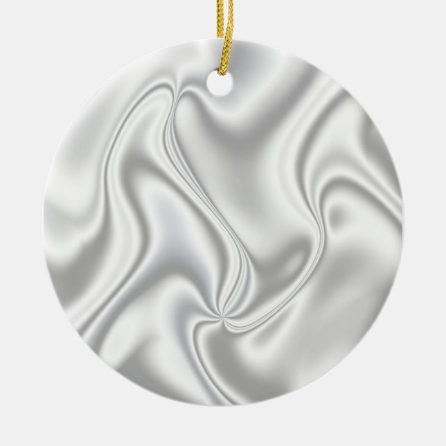 Silver Satin Ceramic Tree Decoration (Front)