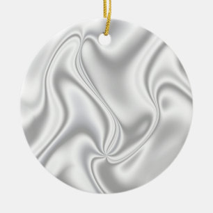 Silver Satin Ceramic Tree Decoration