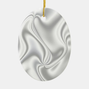 Silver Satin Ceramic Tree Decoration