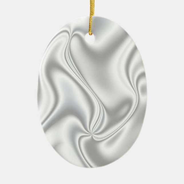Silver Satin Ceramic Tree Decoration (Front)
