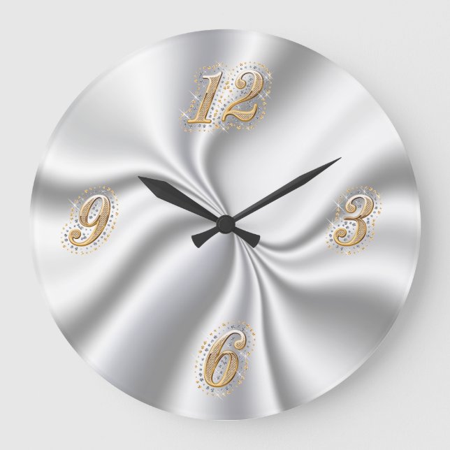 Silver Satin Wall Clock (Front)
