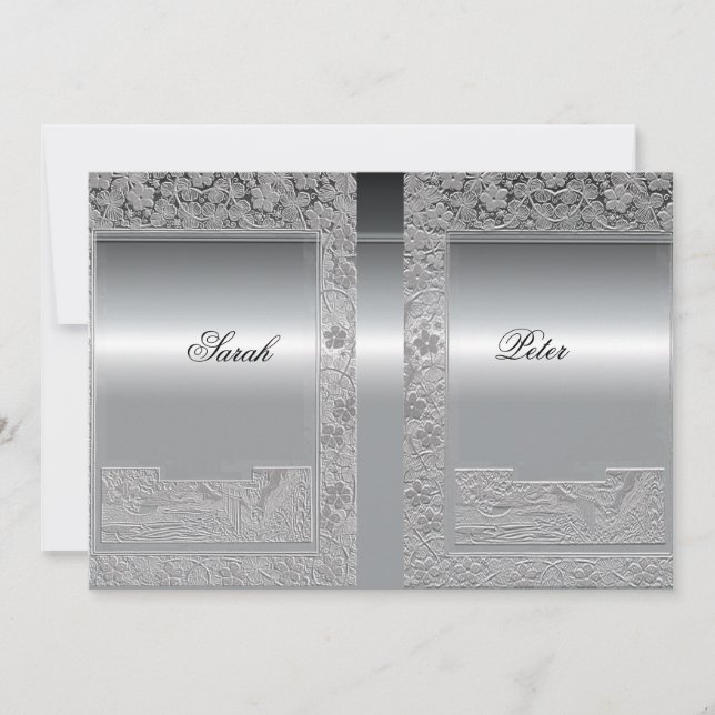 Silver Save the Date Invitation (Front)