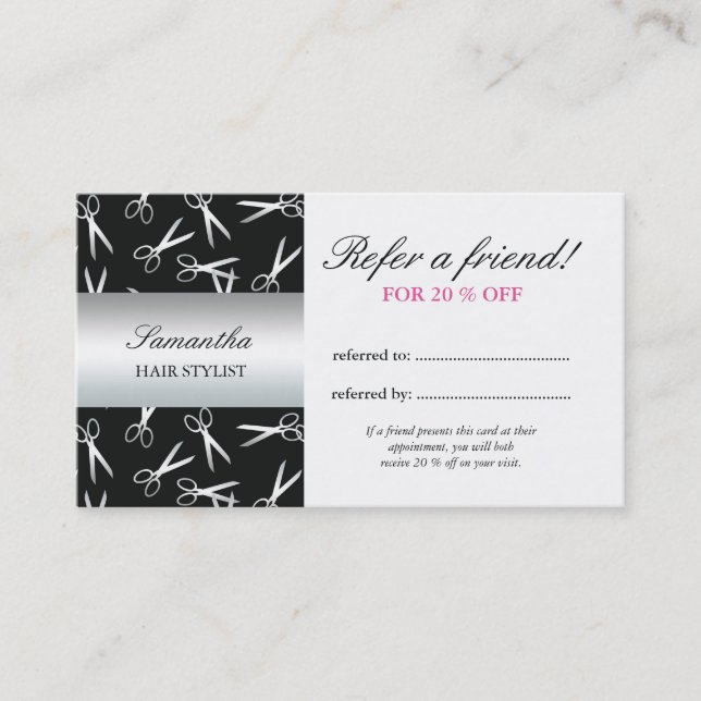Silver Scissors | Refer a Friend Referral Card (Front)