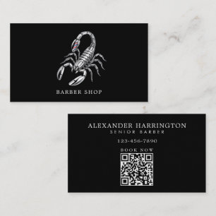 Silver Scorpion Professional Barber Shop Logo Business Card