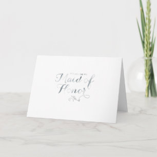Silver Script Will You Be My Maid of Honour Invitation