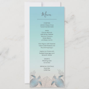 Silver Sea Turtles Beach Wedding Invitation